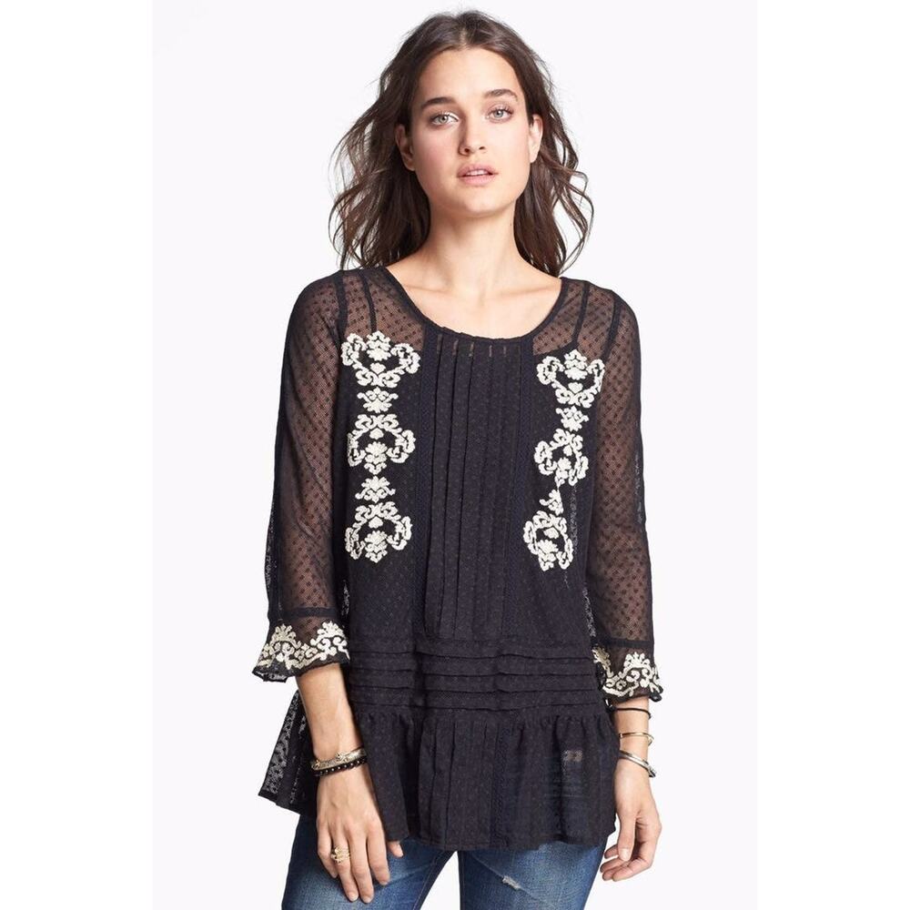 Free People Embroidered Top